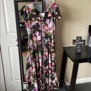 Vintage tea length floral button up dress